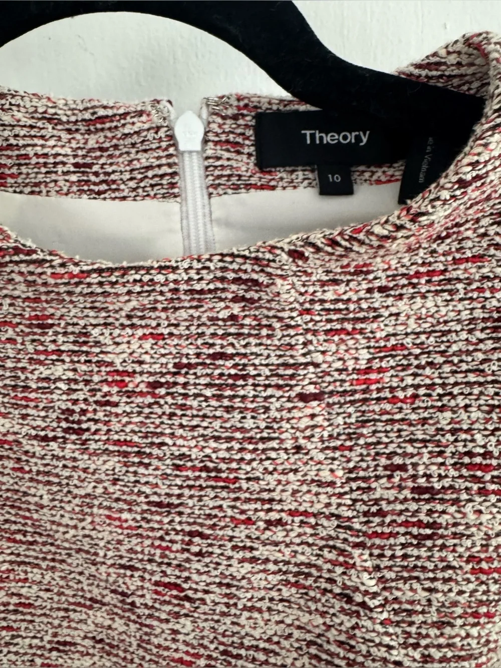 Theory Fancy Tweed Mod Belted Mini Dress Set Size 10